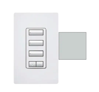 Lutron RRD-W3BSRL-PD RadioRA 2 seeTouch Wall-Mount Designer Keypad - 3 Button Spaced w/ Raise-Lower - Palladium Finish