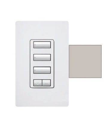 Lutron RRD-W3BSRL-TP RadioRA 2 seeTouch Wall-Mount Designer Keypad - 3 Button Spaced w/ Raise-Lower - Taupe Finish
