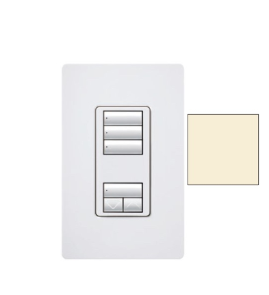 Lutron RRD-W3S-AL RadioRA 2 seeTouch Wall-Mount Designer Keypad - 3 Scene w/ Raise-Lower - Almond Finish