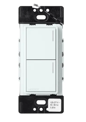 Lutron RRST-HN2B-GL RadioRA 3 Sunnata RF Hybrid Keypad, 2 Button, Glacier White