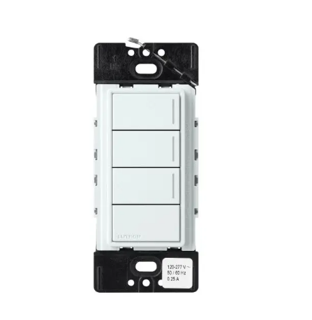 Lutron RRST-HN3RL-GL RadioRA 3 Sunnata RF Hybrid Keypad - 3 Button w/ Raise-Lower - Glacier White