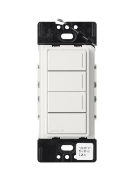 Lutron RRST-HN3RL-RW RadioRA 3 Sunnata RF Hybrid Keypad - 3 Button w/ Raise-Lower - Architectural White Finish