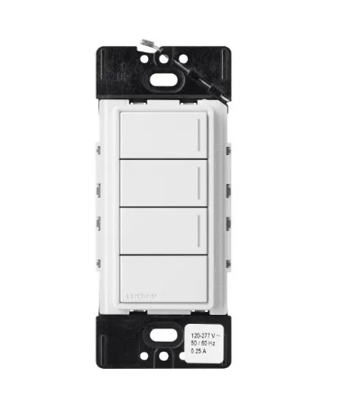 Lutron RRST-HN3RL-SW RadioRA 3 Sunnata RF Hybrid Keypad - 3 Button w/ Raise-Lower - Snow