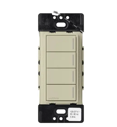 Lutron RRST-HN4B-CY RadioRA 3 Sunnata RF Hybrid Keypad - 4 Button - Clay