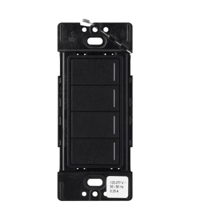 Lutron RRST-HN4B-MN RadioRA 3 Sunnata RF Hybrid Keypad - 4 Button - Midnight