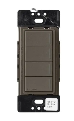 Lutron RRST-HN4B-TF RadioRA 3 Sunnata RF Hybrid Keypad, 4 Button, Truffle Finish