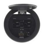 Lew Electric RTBUS-24B Round Conference Table Box-2 Power, 2 Charging USB, 1 HDMI