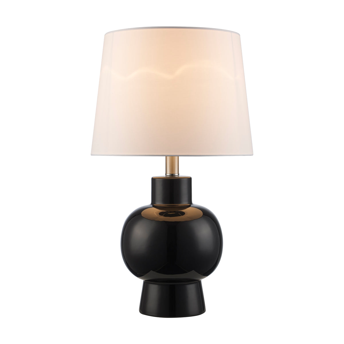 Trans Globe Lighting RTL-9112 BK Pearson black table lamp with white linen shade