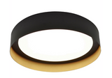 AFX Lighting RVF162600L30D2BKGD Reveal 16" Led Flush Mount - 3000k - 120-277v - Black / Gold Finish