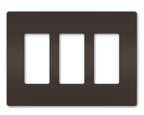Wattstopper RWP263 RADIANT® 3-Gang Screwless Wall Plate, Brown