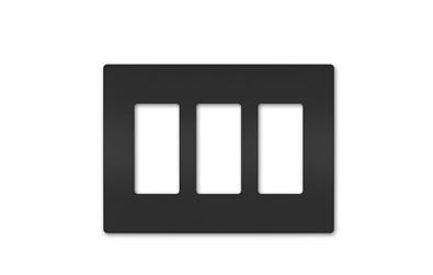 Wattstopper RWP263BK Radiant 3-Gang Screwless Wallplate, Black