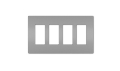 Wattstopper RWP264GRY Radiant 4-Gang Screwless Wallplate, Gray Finish