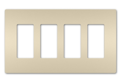 Wattstopper RWP264LA Radiant 4-Gang Screwless Wallplate, Light Almond Finish