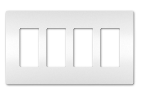 Wattstopper RWP264W Radiant 4-Gang Screwless Wallplate, White Finish