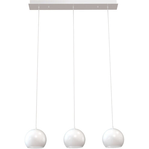 AFX Lighting RXYP08WHLNR3 60W LED E26 Roxy Pendant Linear 3 Lights, 120V, White Finish