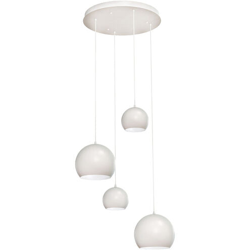 AFX Lighting RXYP99WHRND4 60W LED E26 Roxy Round Pendant 4 Lights, 120V, White Finish