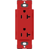 Lutron SCR-20-SR Claro 20A 125V Duplex Receptacle, Signal Red Finish