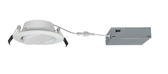 Nora Lighting NFLINA-R6TWMPW 6" FLIN Adjustable LED Downlight with Selectable CCT, Wattage 13W, Matte Powder White Finish