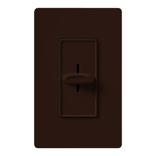 Lutron S-1000-BR Skylark Slide-To-Off Single Pole Dimmer, 1000W Max, Brown Finish