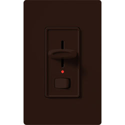 Lutron S-10PNL-BR Skylark Preset Single-pole Dimmer With Nightlight - 1000W Max - Brown Finish