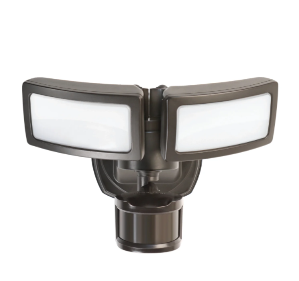 Feit Electric S10.5DFL/850/MOT/BZ 10.5 in. Bronze LED Flood Light with Motion Sensor Color Temperature 5000K, Wattage 48W, Voltage 120V Pack 1