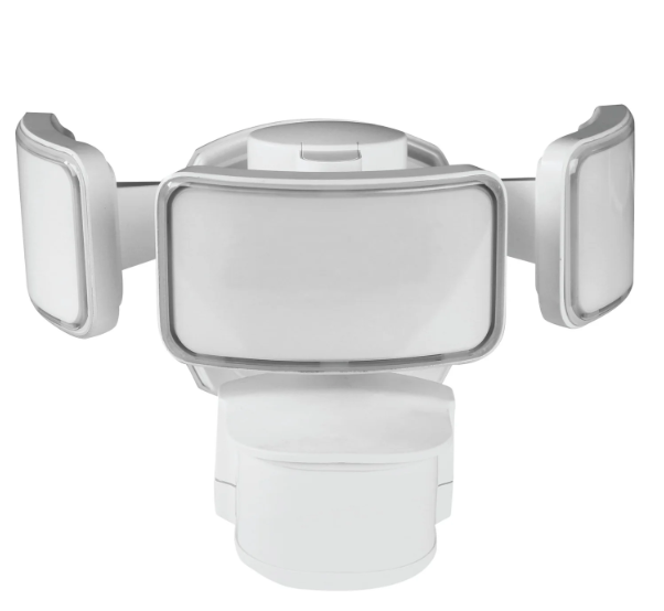 Feit Electric S10.5TFL/850/MOT/WH 10.5 in. 46W Daylight (5000K) Dimmable White LED Triple Head Motion Security Flood Light Color Temperature 5000K , Wattage 46W, Voltage 120V Pack 1