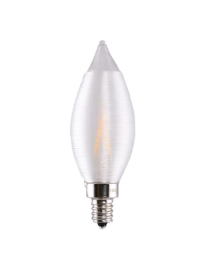 SATCO NUVO S11306 4 Watt CA11 LED; Satin Spun Clear; Candelabra base; 2700K; 120 Volt; Carded Light Bulb