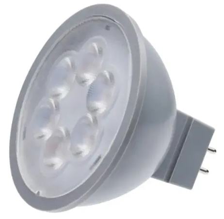 SATCO S11389 LED MR16 Bulb, Dimmable, 15 Degrees, GU5.3, Wattage 4.5W, Lumens 360lm, Voltage 12V, Color Temperature 3000K, Silver Finish