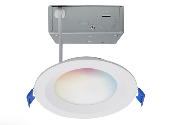 SATCO S11564 Starfish Smart LED Regressed Downlight - 4IN Round - 9W - Tunable White and RGB - 120V - White Finish