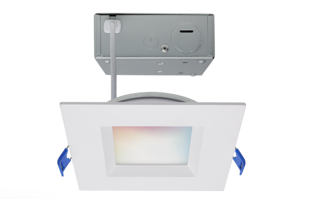SATCO S11565 Starfish Smart LED Regressed Downlight - 4IN Square - 9W - Tunable White and RGB - 120V - White Finish