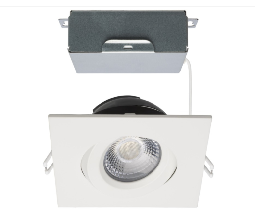 SATCO S11621R1 Architectural LED Gimbal Downlight - 4IN Square - 12W - CCT Selectable - White - 850 Lumens - 120V