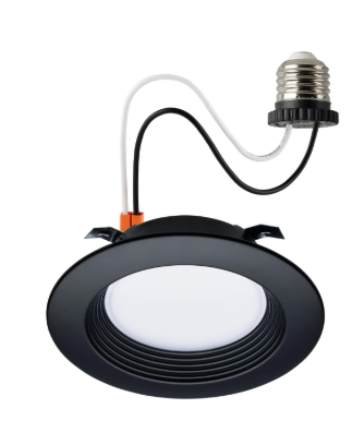 SATCO S11832R1 6.7 Watt; LED Downlight Retrofit; 4 Inch; CCT Selectable; 120 Volts; Black Finish
