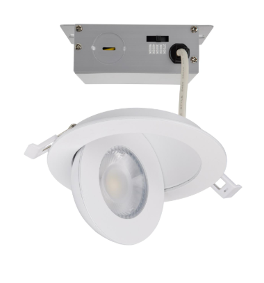 SATCO S11840 9 Watt; CCT Selectable; LED Direct Wire Downlight; Gimbaled; 4 Inch Round; Remote Driver; White