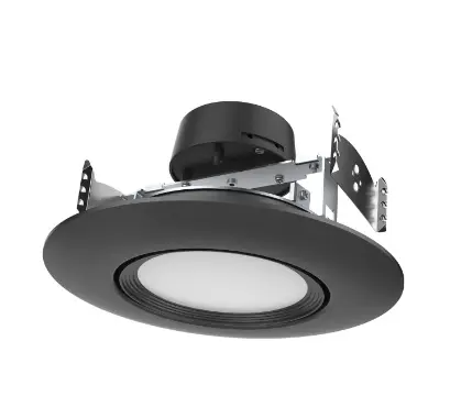 SATCO S11857 LED Retrofit Downlight, Gimbaled, Dimmable, Wattage 10.5W, Lumens 800 lm, Voltage 120V, Black
