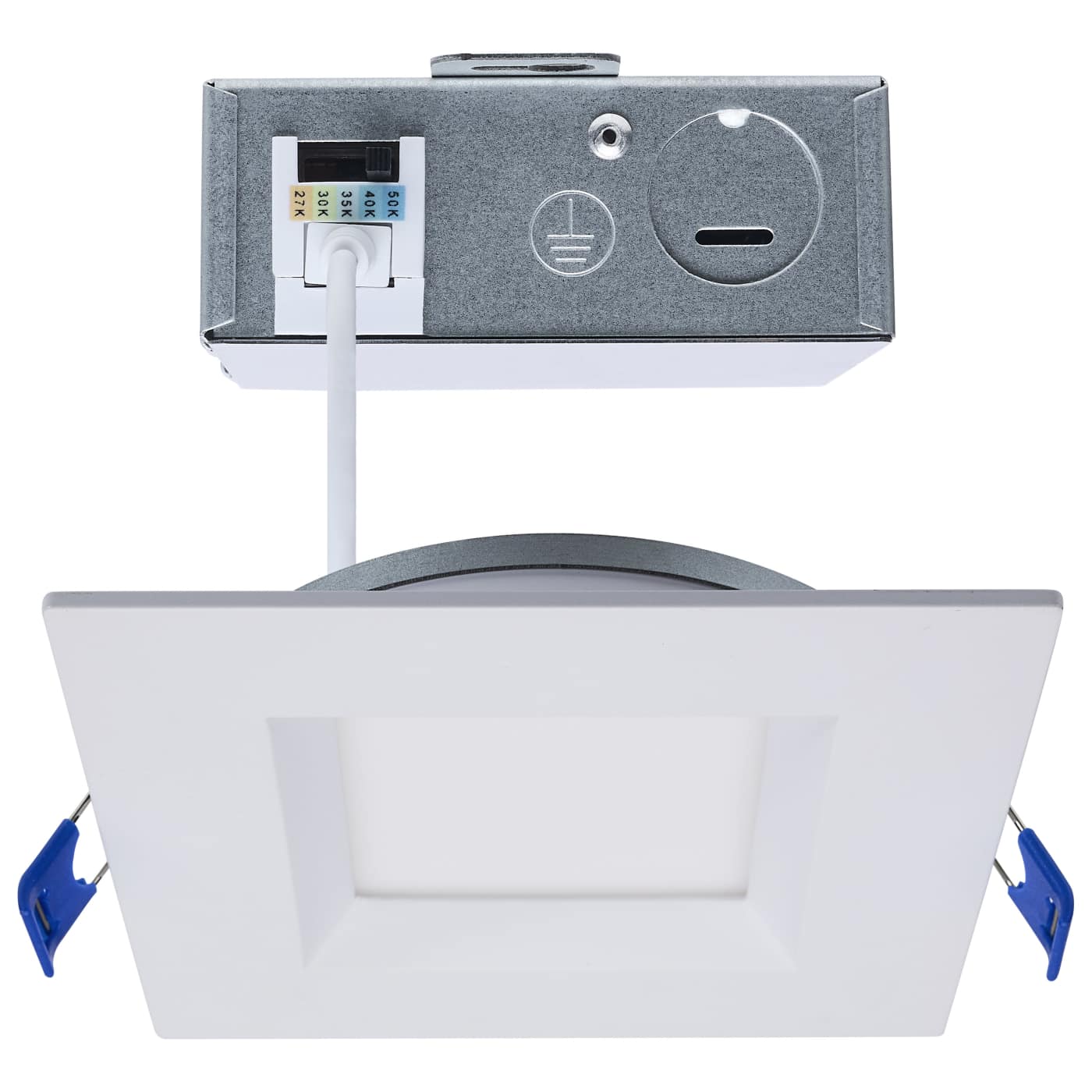 Satco S11871R1 Direct Wire Downlight Recessed Ceiling Light -  Square - Remote Driver - CCT: Selectable - Finish: White