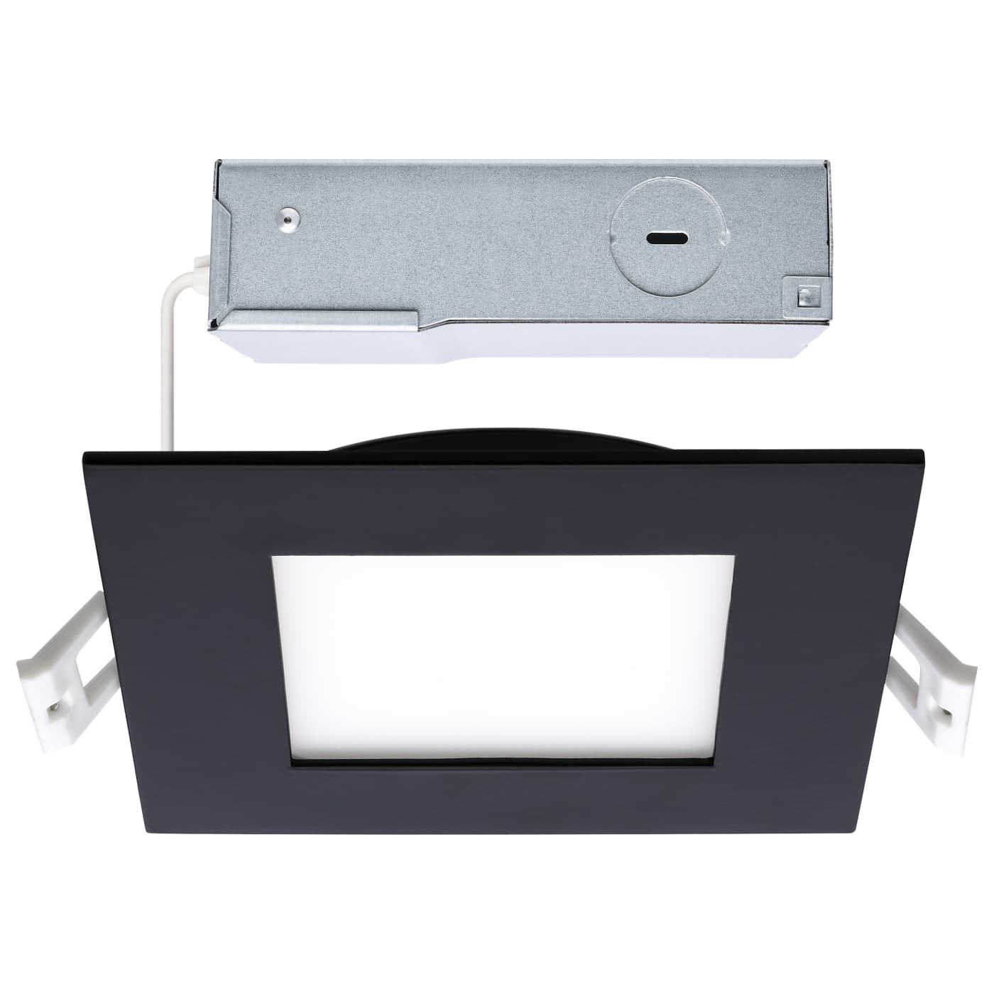 Satco S11876R1 Direct Wire Downlight Recessed Ceiling Light -  Square - Remote Driver - CCT: Selectable - Finish: Black