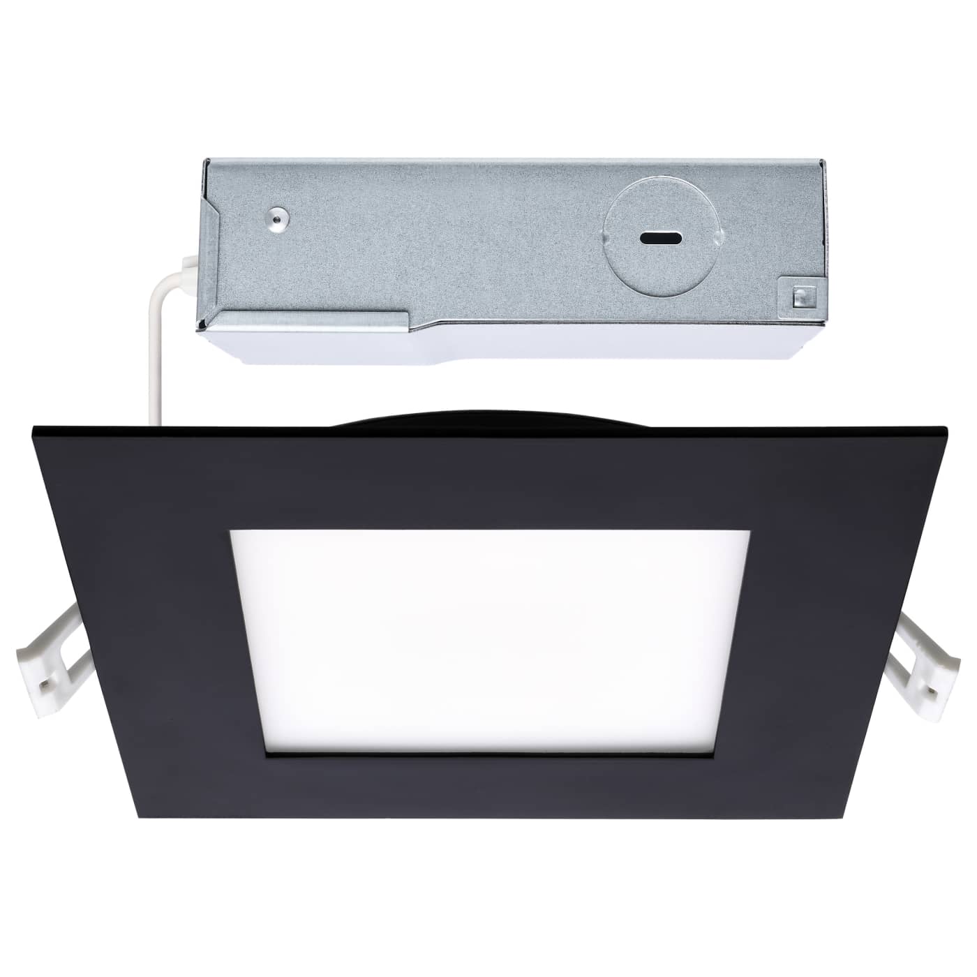 Satco S11877R1 Direct Wire Downlight Recessed Ceiling Light -  Square - Remote Driver - CCT: Selectable - Finish: Black