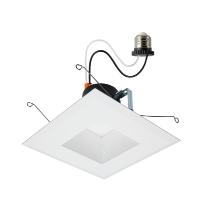 SATCO S11885 Field Selectable LED Downlight Retrofit; Deep Baffle; 8/10.5/13.5 Watts; 27K/30K/35K/40K/50K CCT; 5-6 Inch; Square Shape; White Finish; 120 Volts