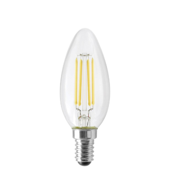 SATCO S12116 4.5 Watt; B11 LED; Clear; 350 Lumens; 4000K; European base; 120 Volt Light Bulb