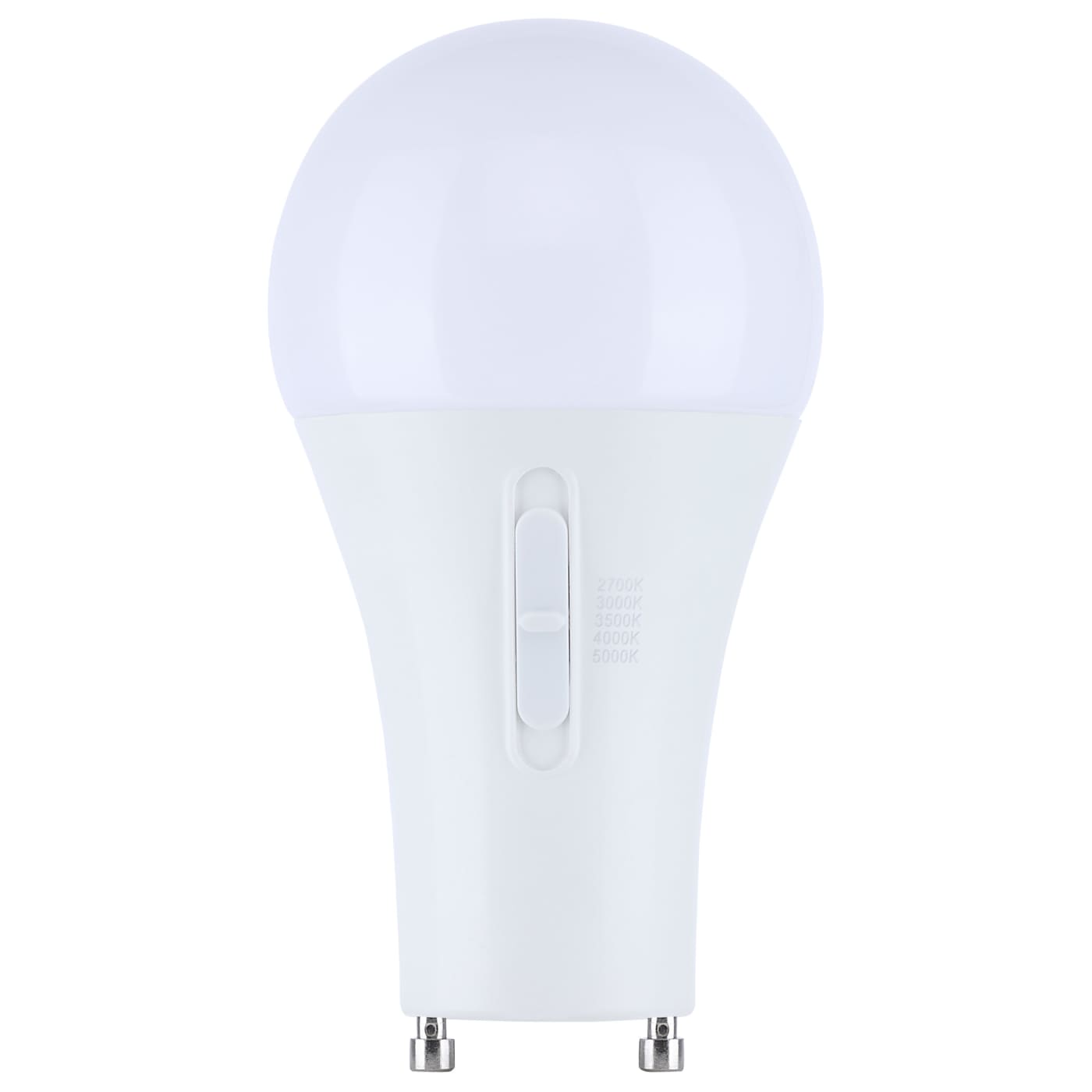 Satco S12148 15.5-Watt A19 Led bulb With 5CCT Dimmable LED Lamp Base GU24 - Lumens: 1600L - Finish: White