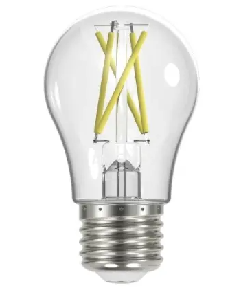 SATCO S12406 LED A15 Bulb, E26, Wattage 8.2W, Lumens 800 lm, Voltage 120V, Color Temperature 3000K, Clear