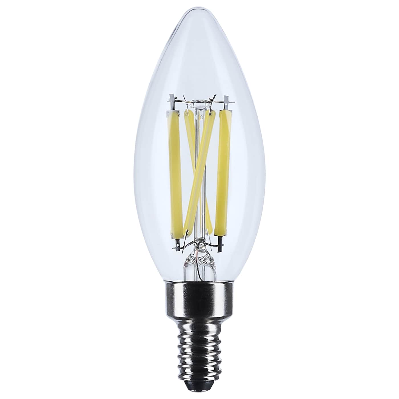 Satco S12496 8W B11 LED Filament 3500K E12 Candelabra Candle-Tip