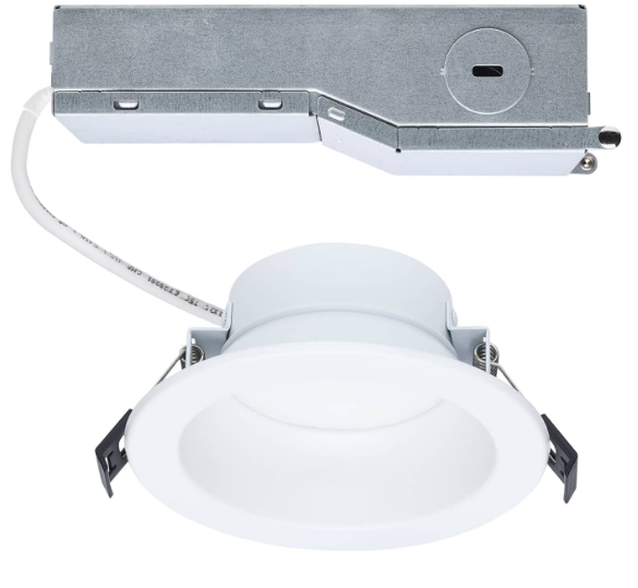 SATCO S13510 Performer Series Commercial LED Downlight 4 Inch Round 12W/9W/6W Wattage Selectable 2700K/3000K/3500K/4000K/5000K CCT Selectable Remote Driver 120-347 Volt 0-10V Dimming Color trim accessories available