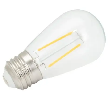 American Lighting S14-LEDF-PET-12AC-30K LED S14 Filament Bulb, E26, Dim, Wattage 1.9W, Lumens 96 lm, Voltage 12V, Color Temperature 3000K - Pack of 25