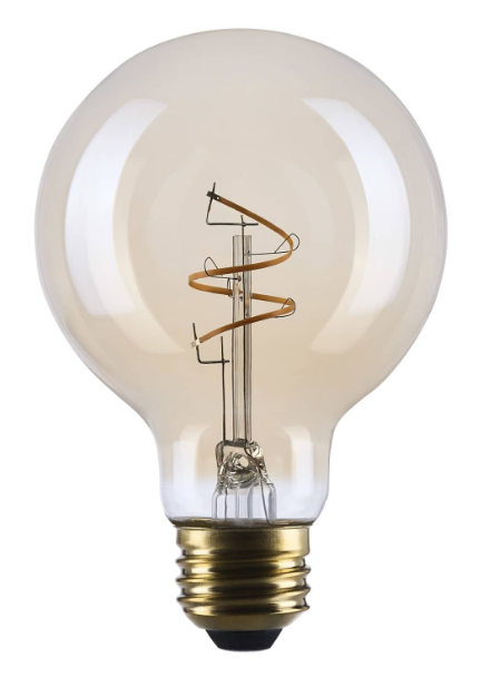 SATCO S14210 3.5W G25 LED Bulb 2000K Amber Filament Medium Base Clear Glass Dimmable 120V