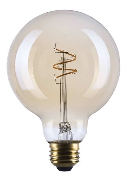SATCO S14212 3.5 Watt G30 LED 2000K CCT Medium Base Clear Glass Amber Coil Filament Dimmable 120 Volt