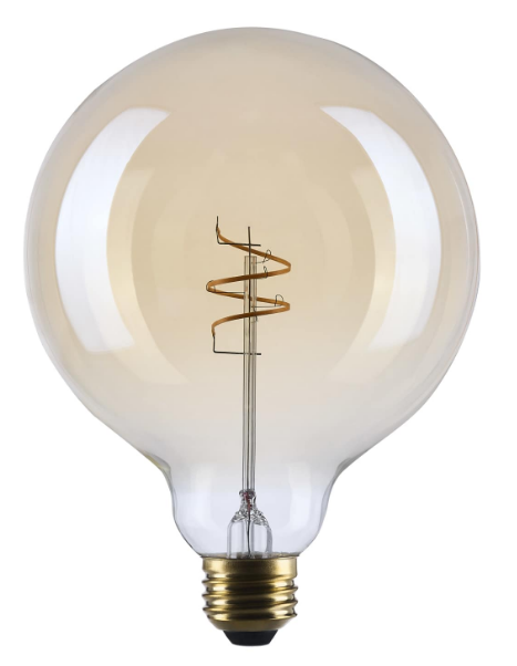 SATCO S14215 5.5 Watt G40 LED 2000K CCT Medium Base Clear Glass Amber Coil Filament Dimmable 120 Volt