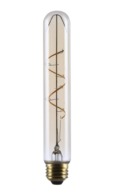 SATCO S14229 3.5 Watt T9 LED Bulb 2000K CCT Medium Base Clear Glass Amber Coil Filament Dimmable 120 Volt