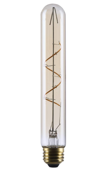 SATCO S14230 5.5 Watt T9 LED Bulb 2000K CCT Medium Base Clear Glass Amber Coil Filament Dimmable 120 Volt