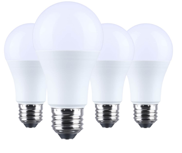 SATCO S14333 15 Watt LED A19 Light Bulb, 2700K Soft White, Medium Base, Plastic, 120 Volt, 4-Pack